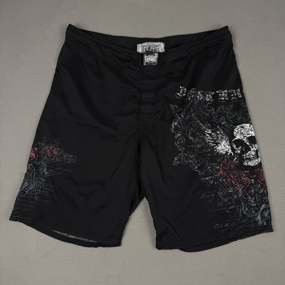 Vintage Mens 38 MMA Elite Swimming Trunks Board‎ Shorts Y2K Grunge Skater Metal